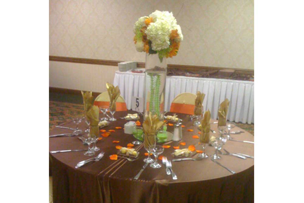 La Casa Garcia Catering Flowers on Table