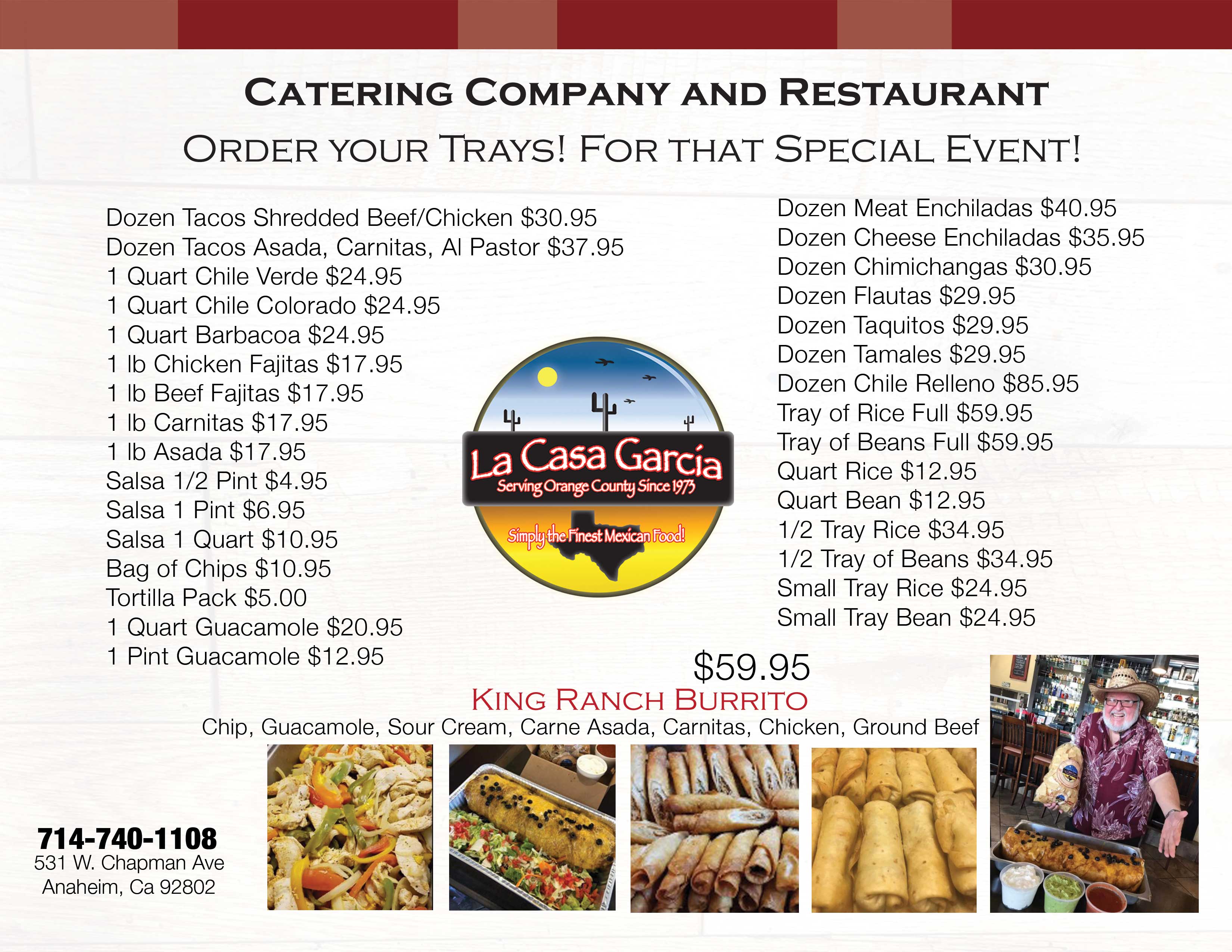 La Casa Garcia Lunch Menu