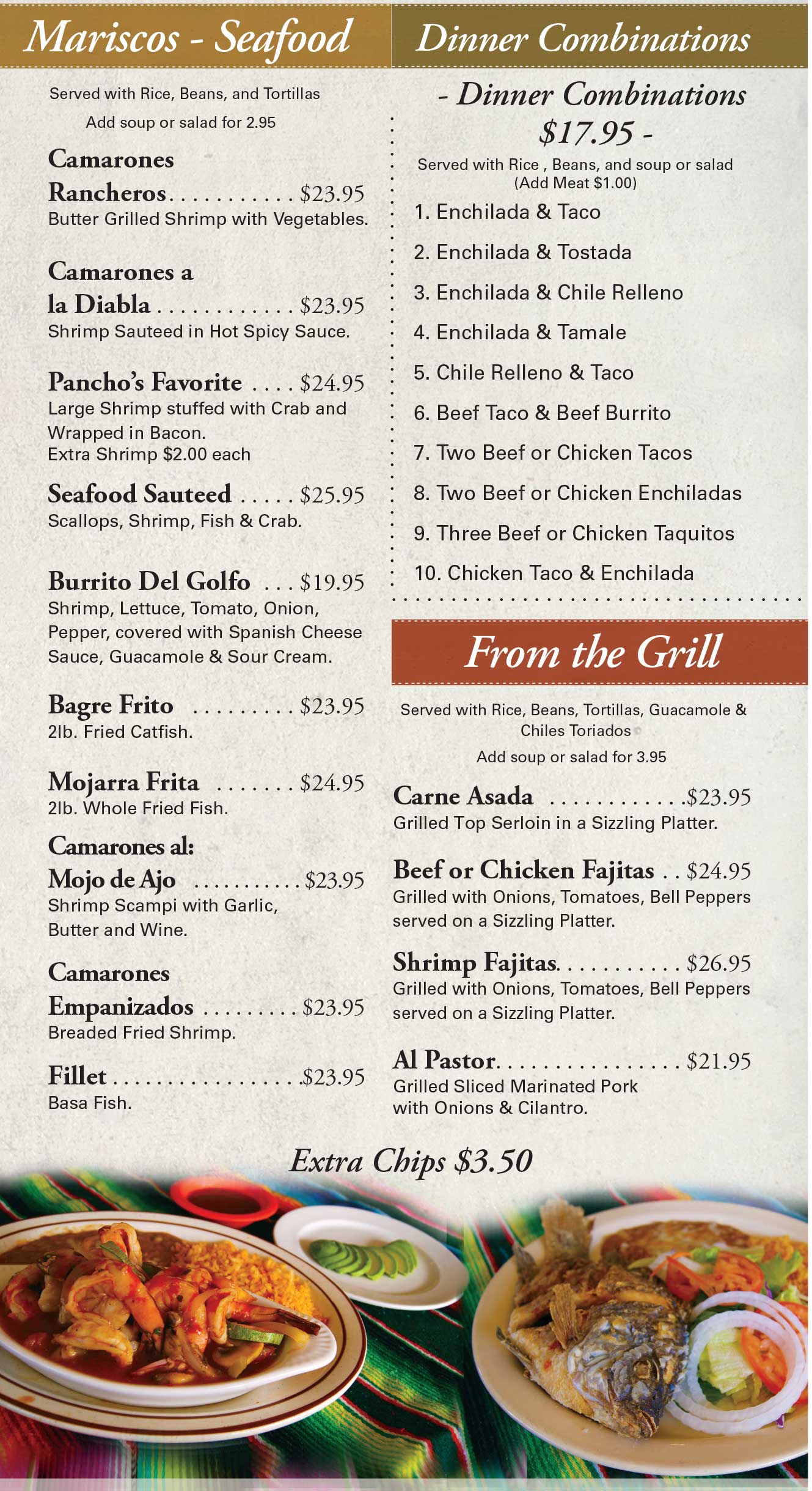 La Casa Garcia Dinner Menu Page 2