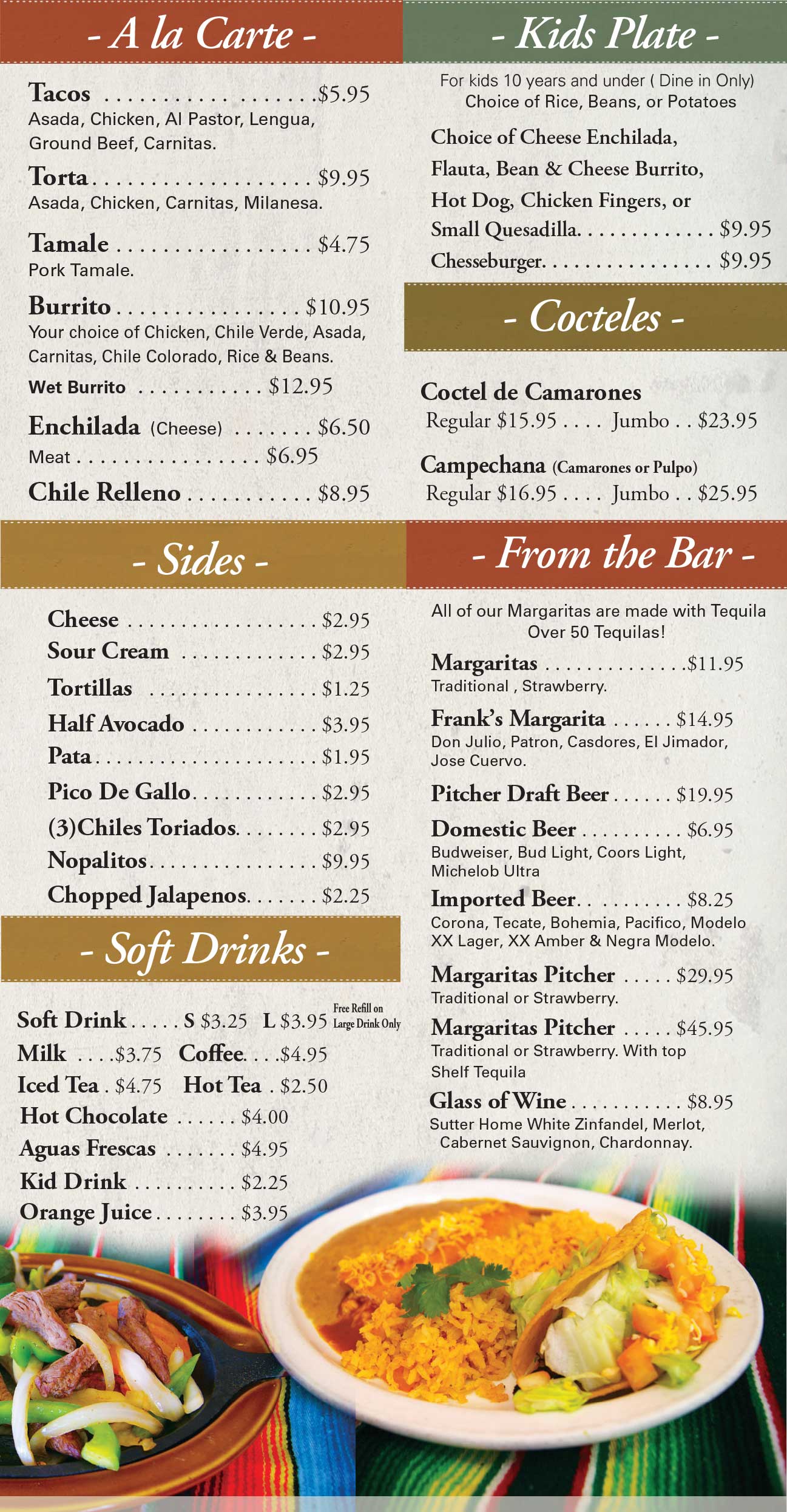 La Casa Garcia Dinner Menu Page 4